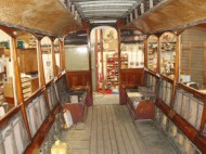 Lower deck interior of Glasgow tram #488