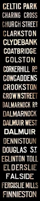 Glasgow Tram Destinations