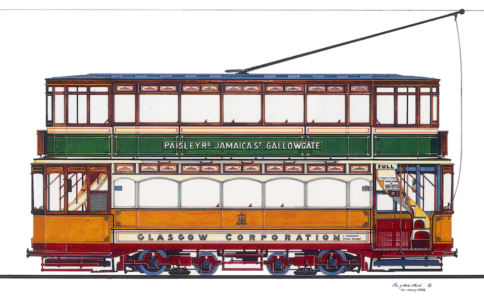 Glasgow Tram Routes in 1938