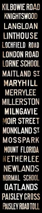 Glasgow Tram Destinations