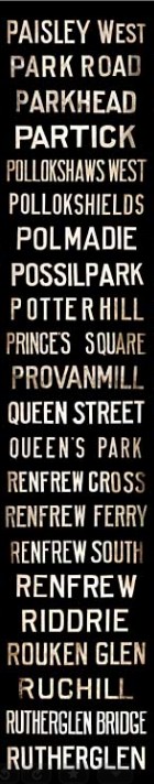 Glasgow Tram Destinations