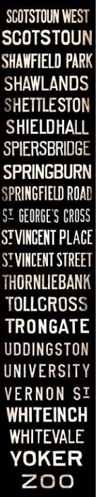 Glasgow Tram Destinations