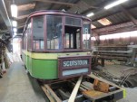 Top deck of 488 in thewoodwork shop at Boston Lodge